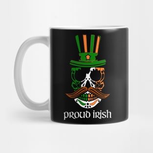 Celtic St. Patricks Day proud irish Skull T-shirt Mug